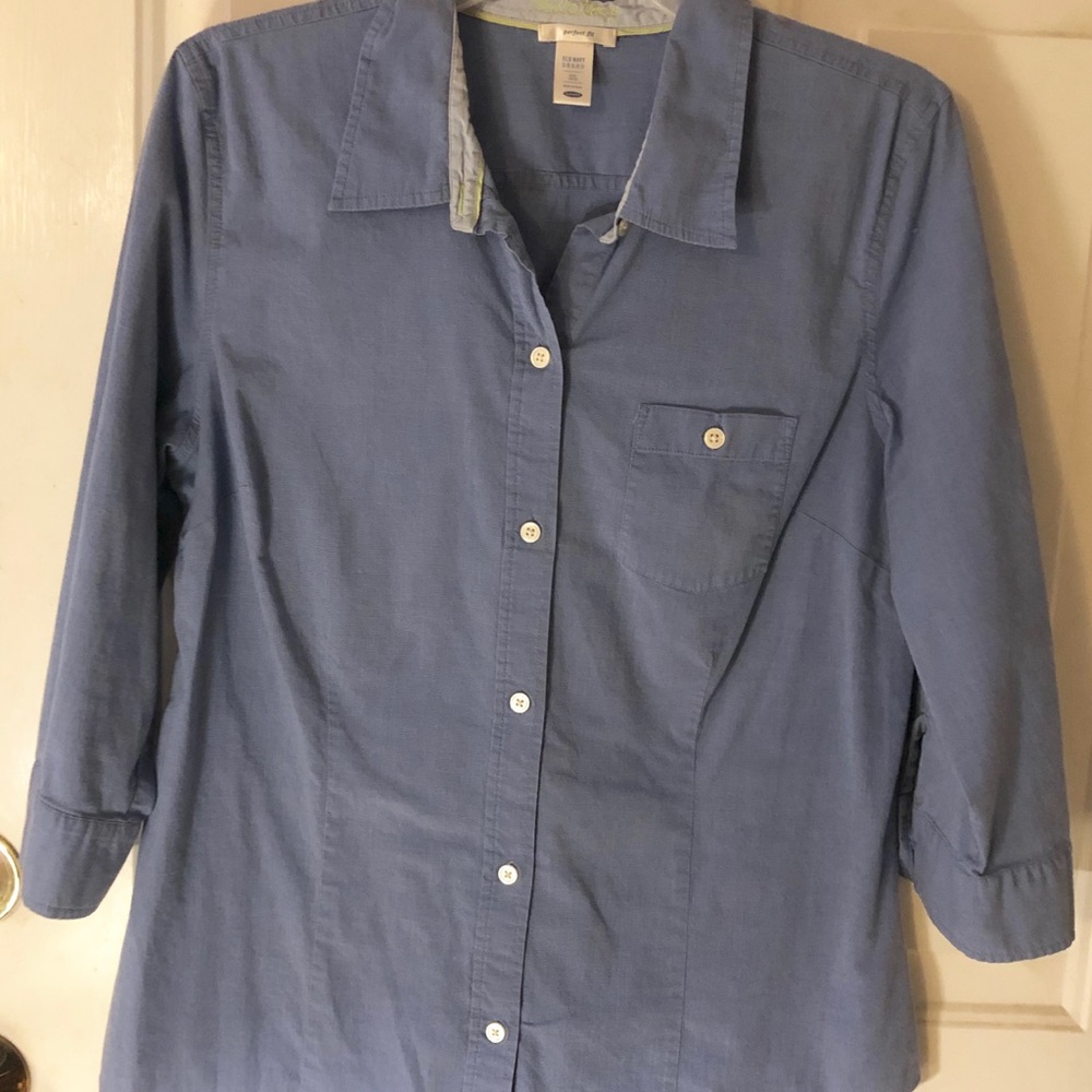 Old Navy Women’s 3/4 Sleeve Blue Blouse